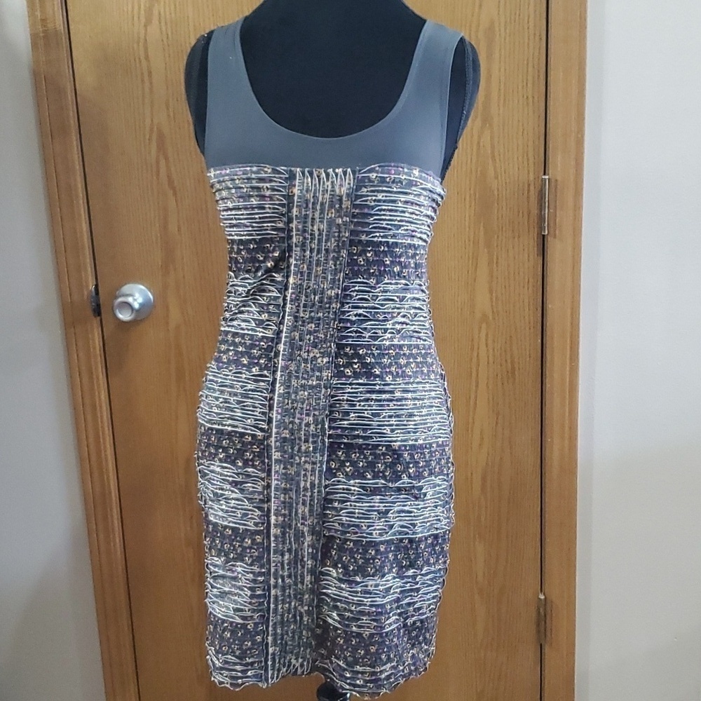 Free people multicolored textured ribbed sleeveless dress